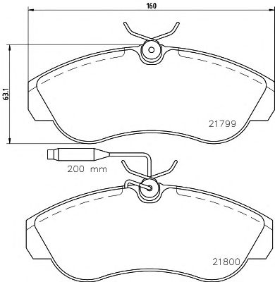 HELLA PAGID 8db355018151 -  Комплект тормозных колодок, дисковый тормоз